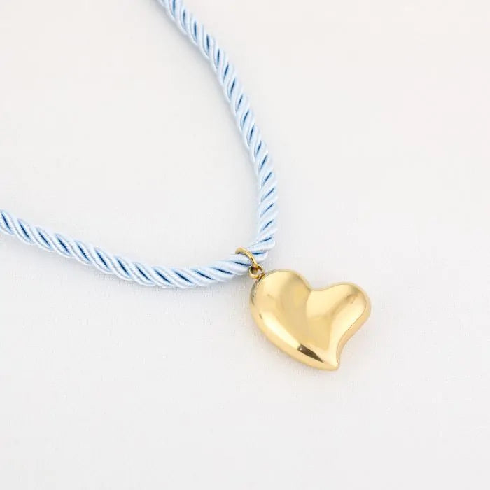 Heart rope ketting blauw