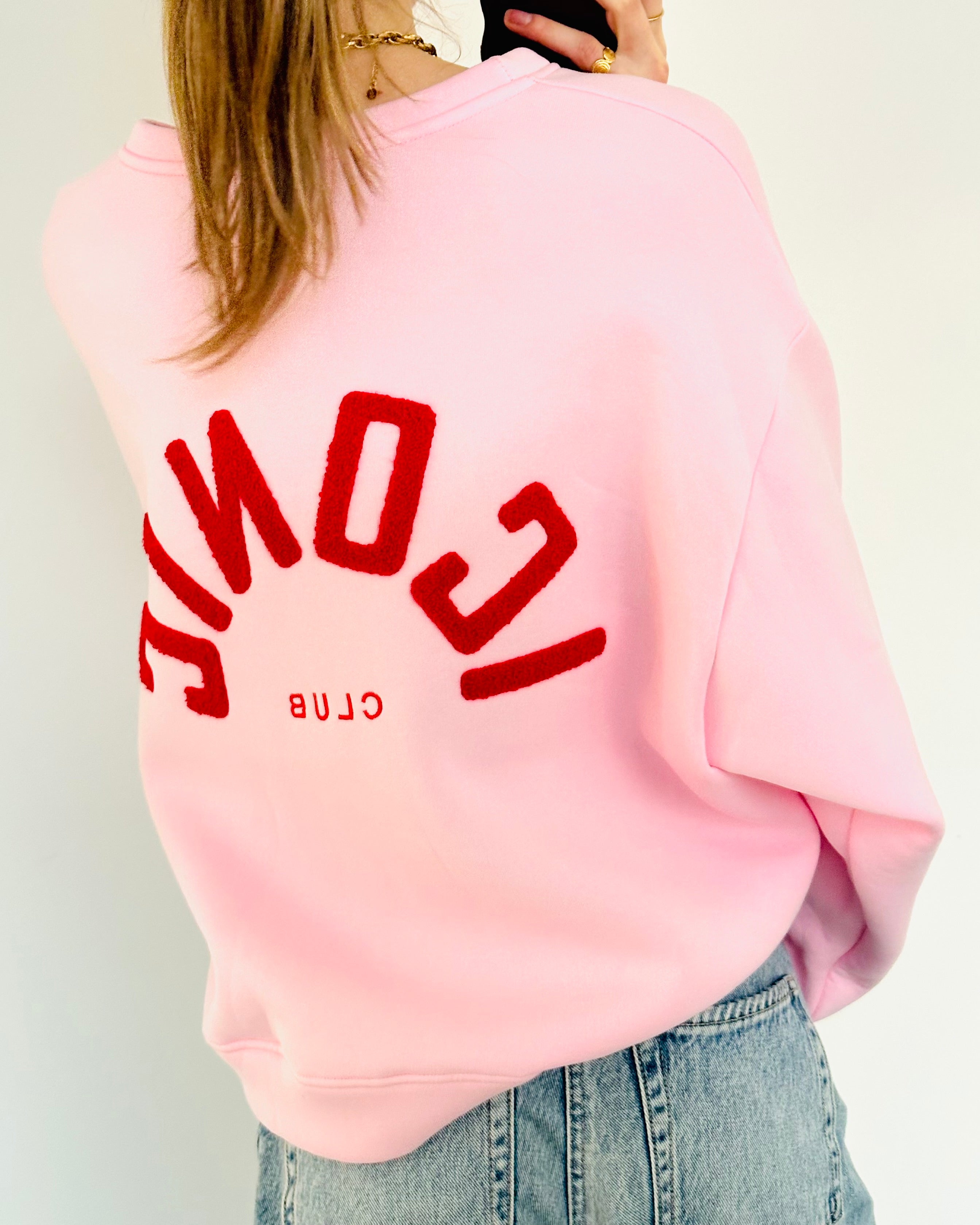 Iconic club sweater oversized roze