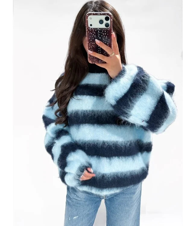 Molly Fluffy trui – Navy blue