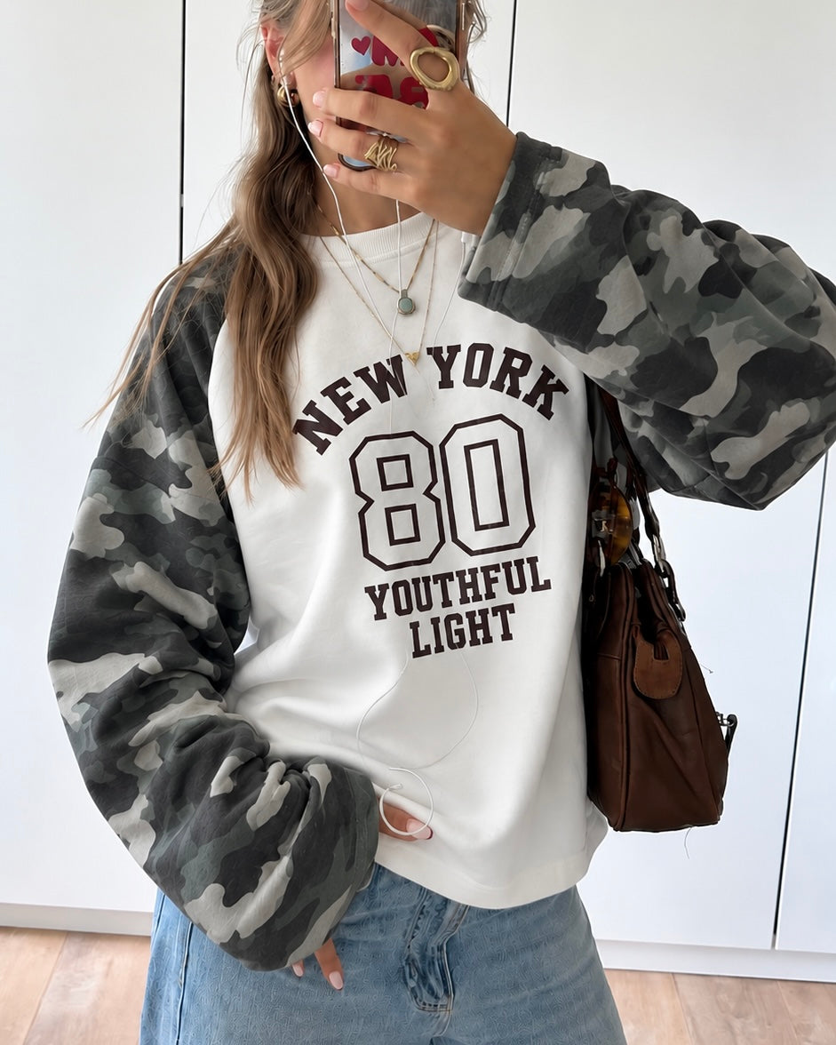 New York 80 Camo sweatshirt khaki