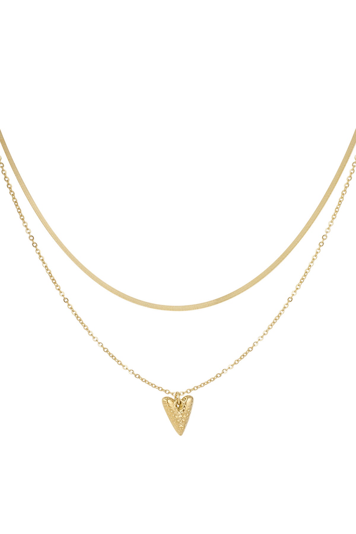 Heartfelt layers ketting goud