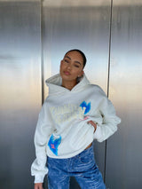 Priority hoodie white blue