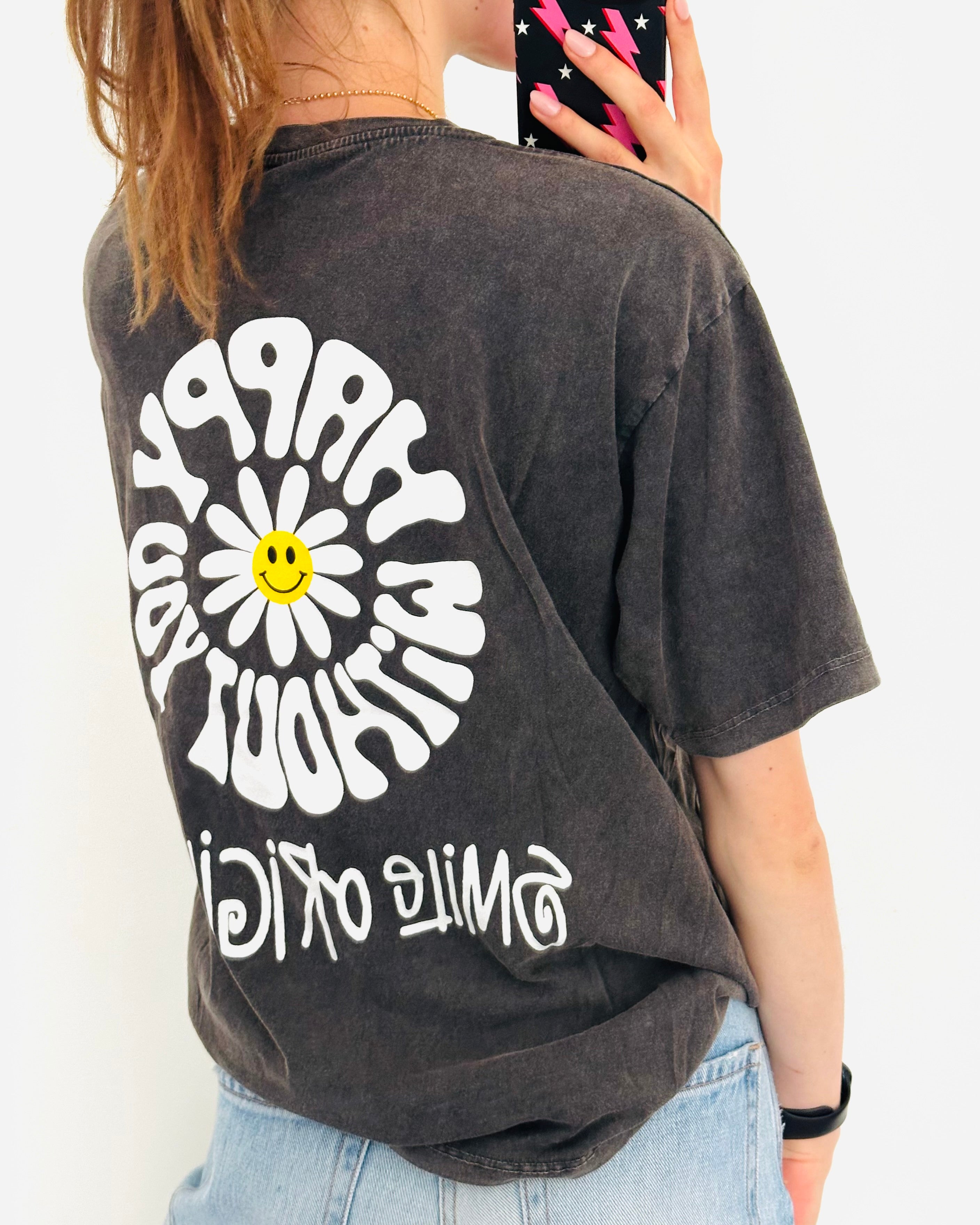 Good vibes shirt donker grijs
