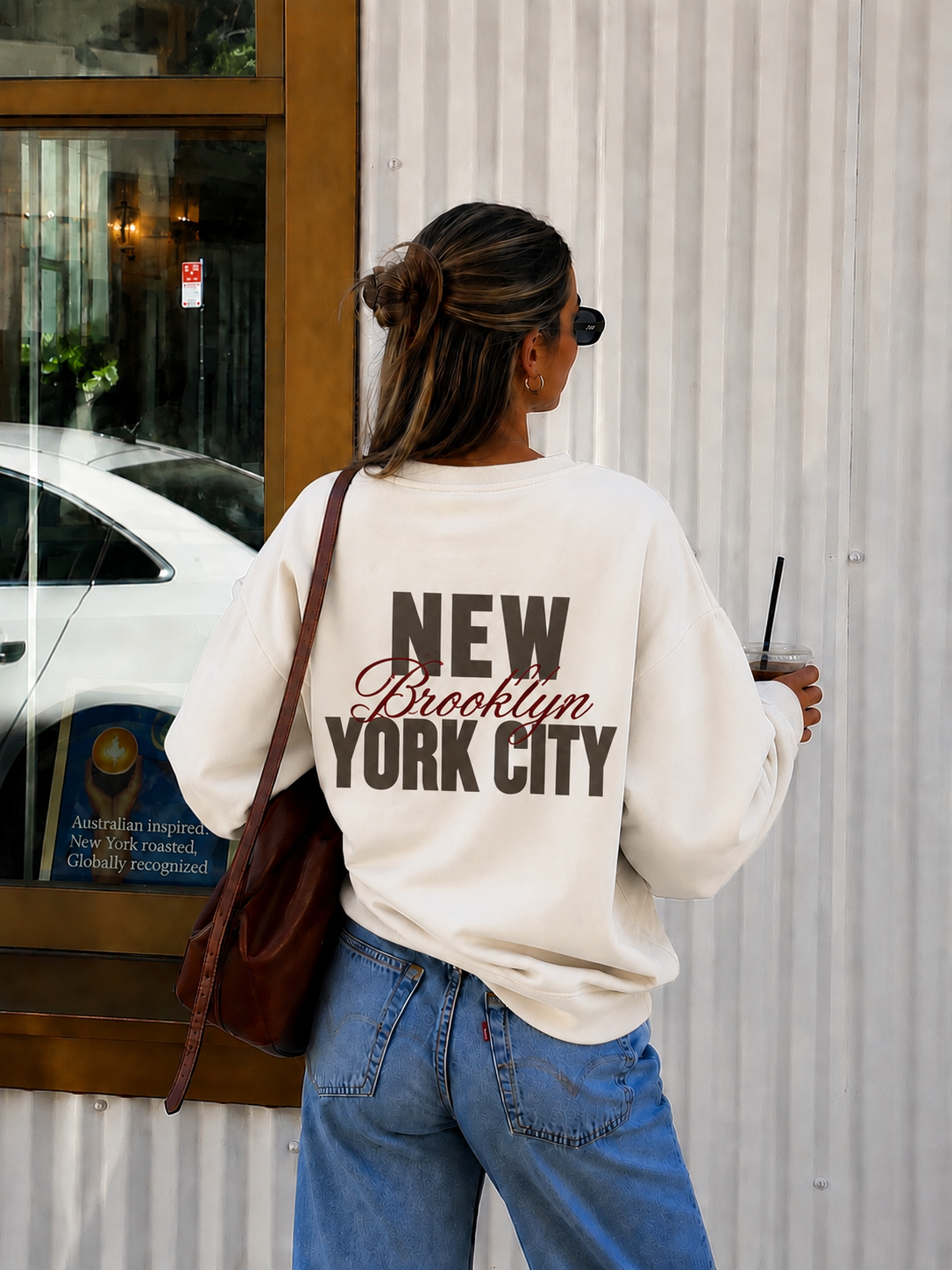 New York city sweater cream