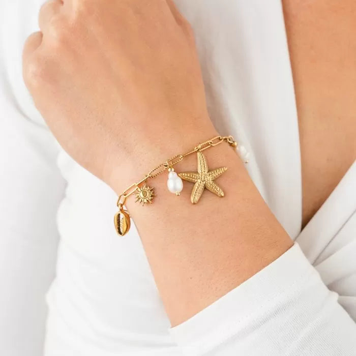 armband summer shell goud