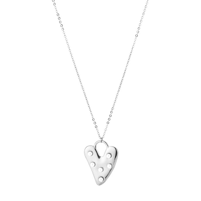 Pearl heart ketting goud zilver