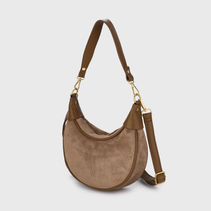 Moon bag suede camel