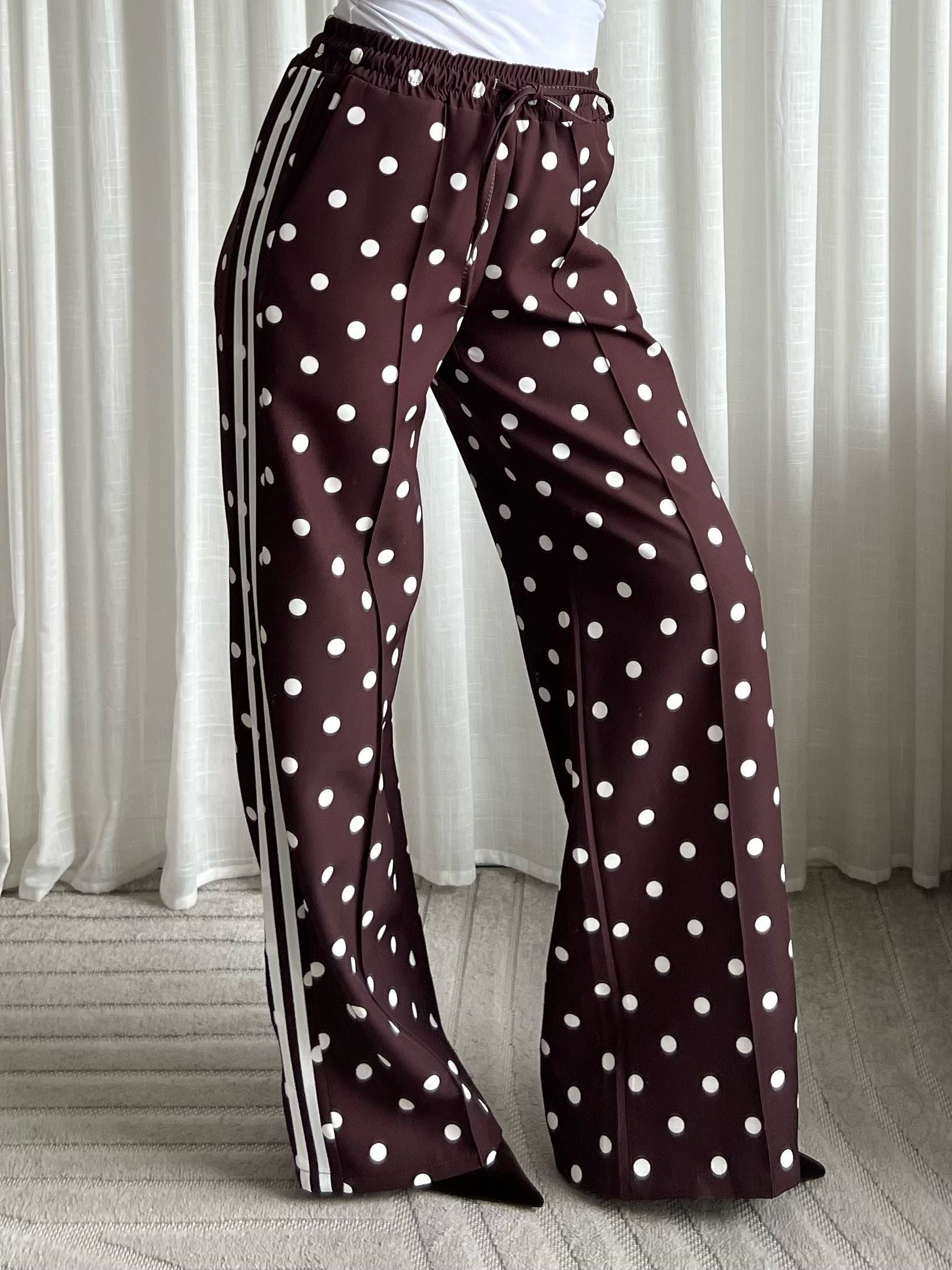 Limited polka dots pants brown