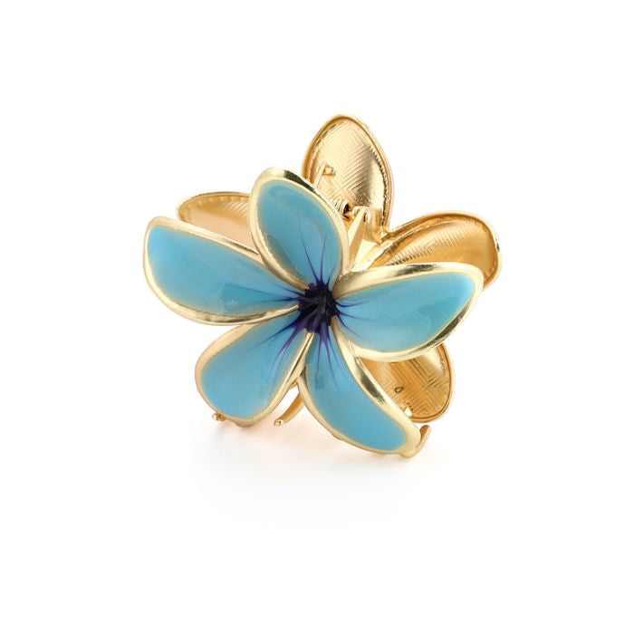 Limited flower haarclip blue