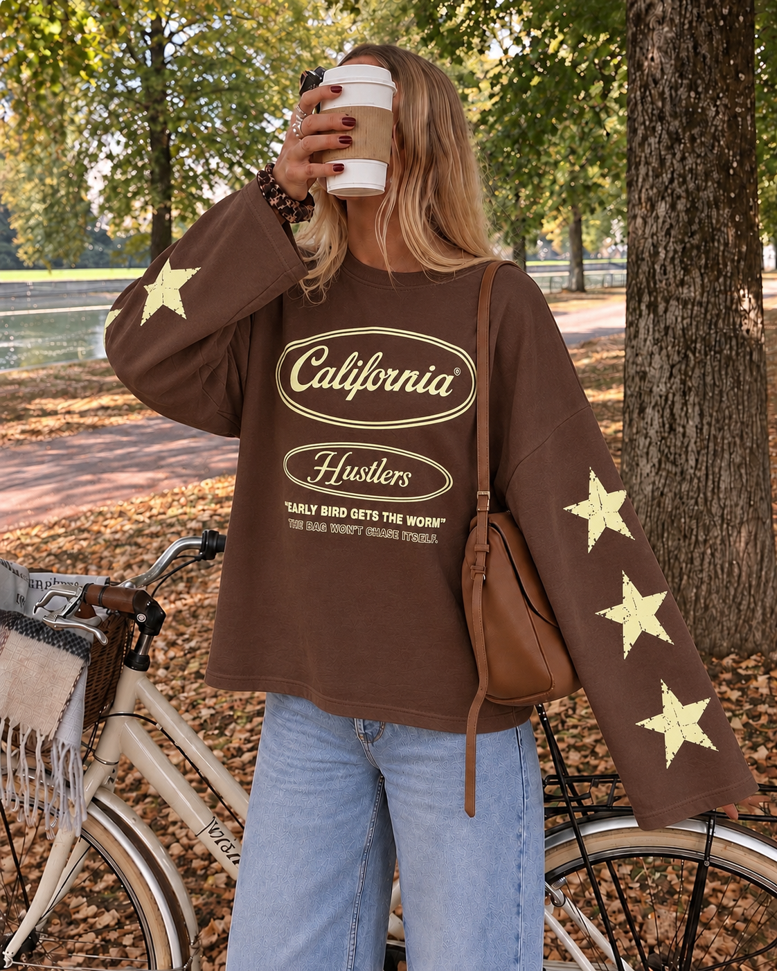 California sweatshirt brown butter yellow