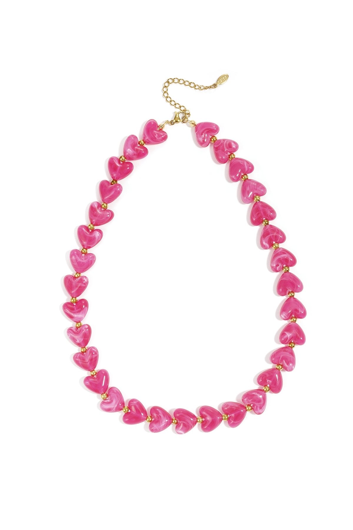 Hartjes ketting fuchsia