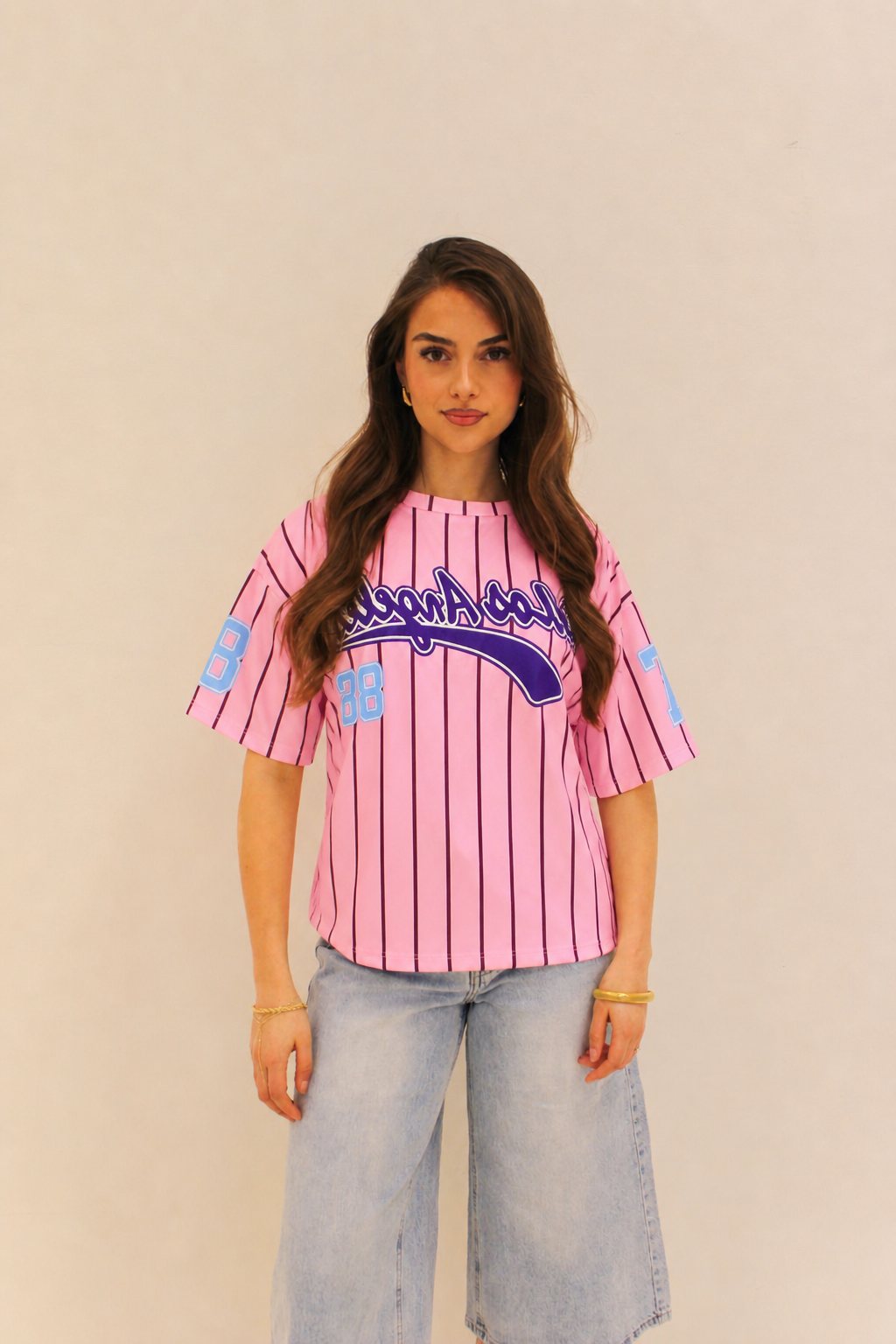 Faya Baseball shirt pink purple