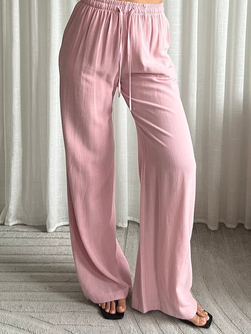 Linnen pants pink