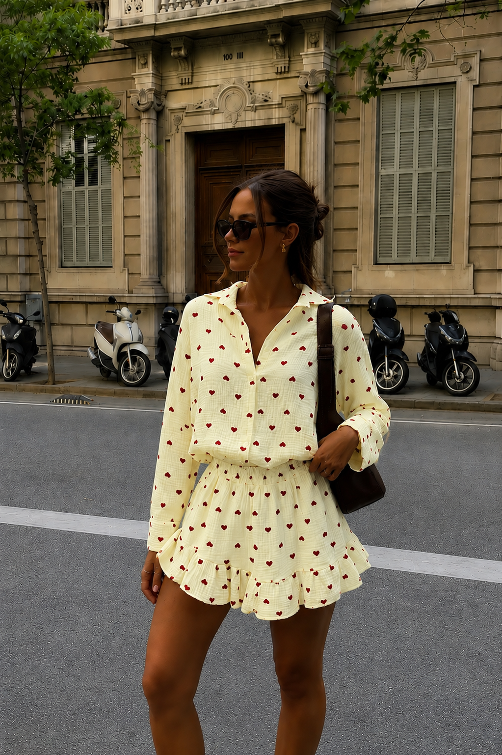 Bali blouse hearts yellow