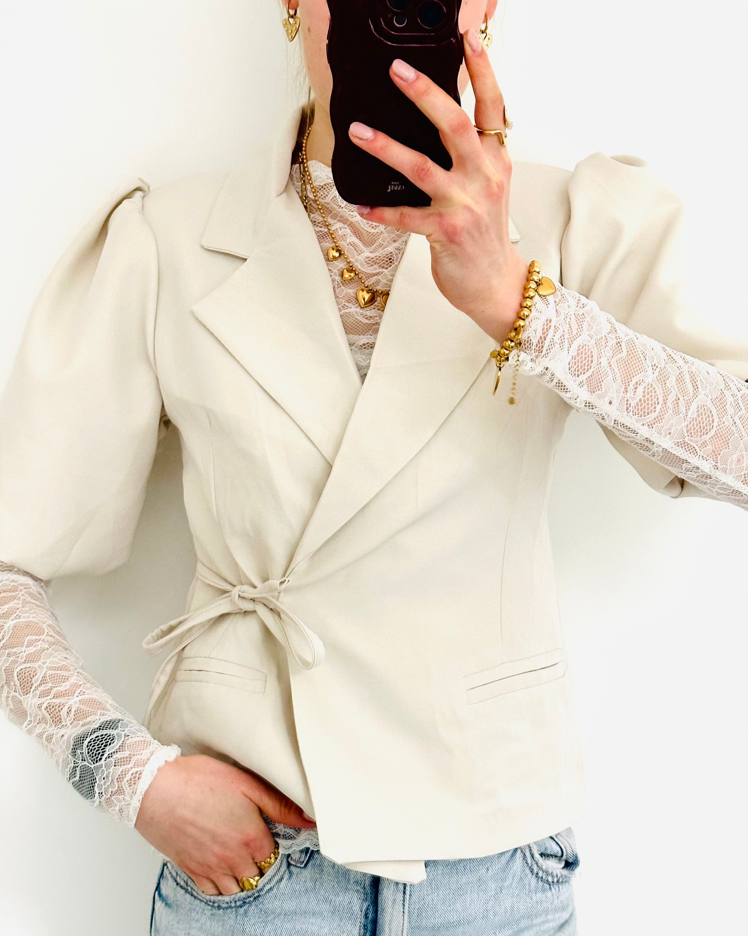 Elin wrap blazer beige