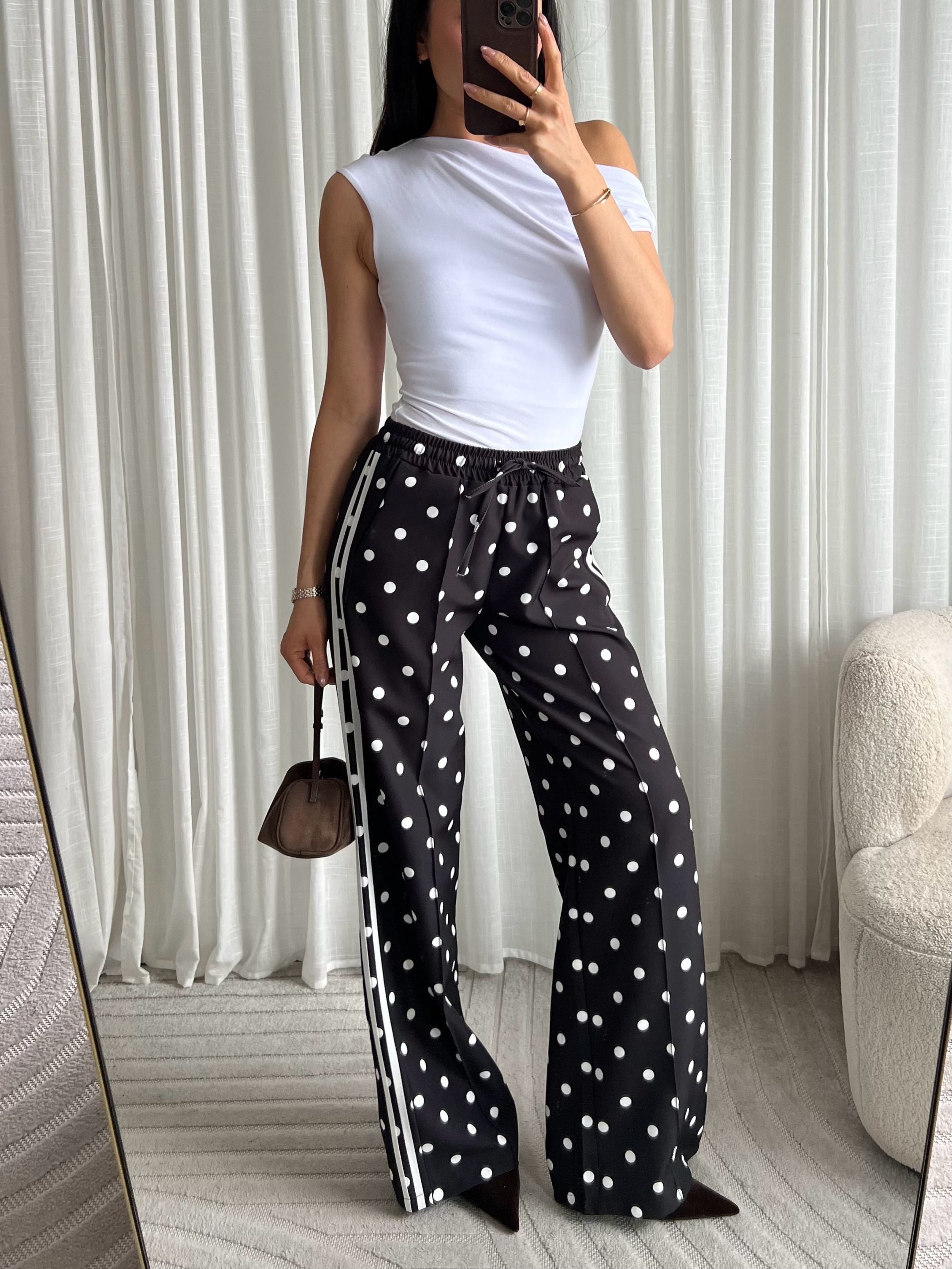 Limited polka dots pants black