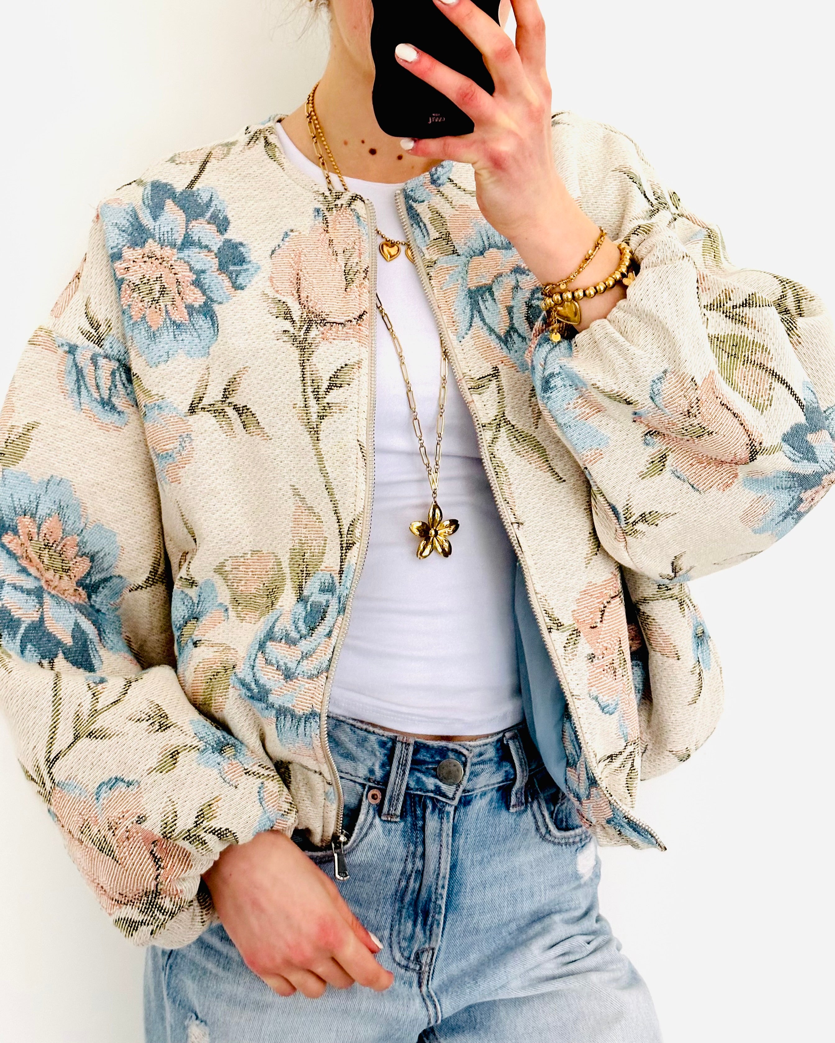 Limited flower jacket blue