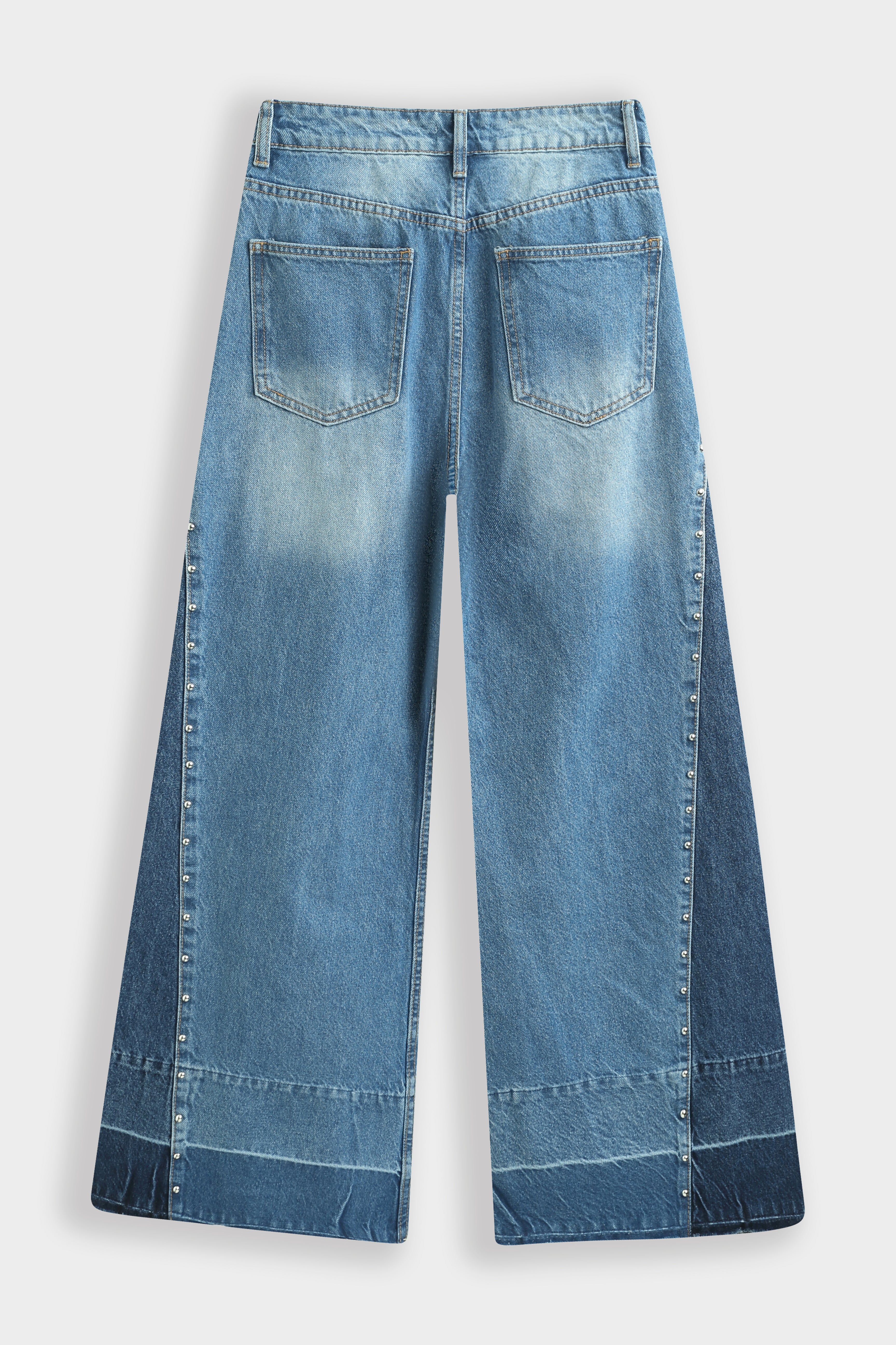 Studs wide leg jeans blue