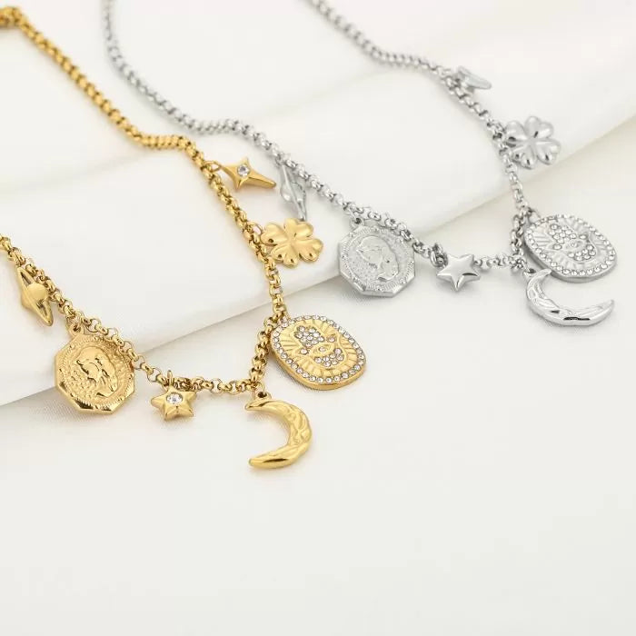 Shine bright bedel ketting zilver