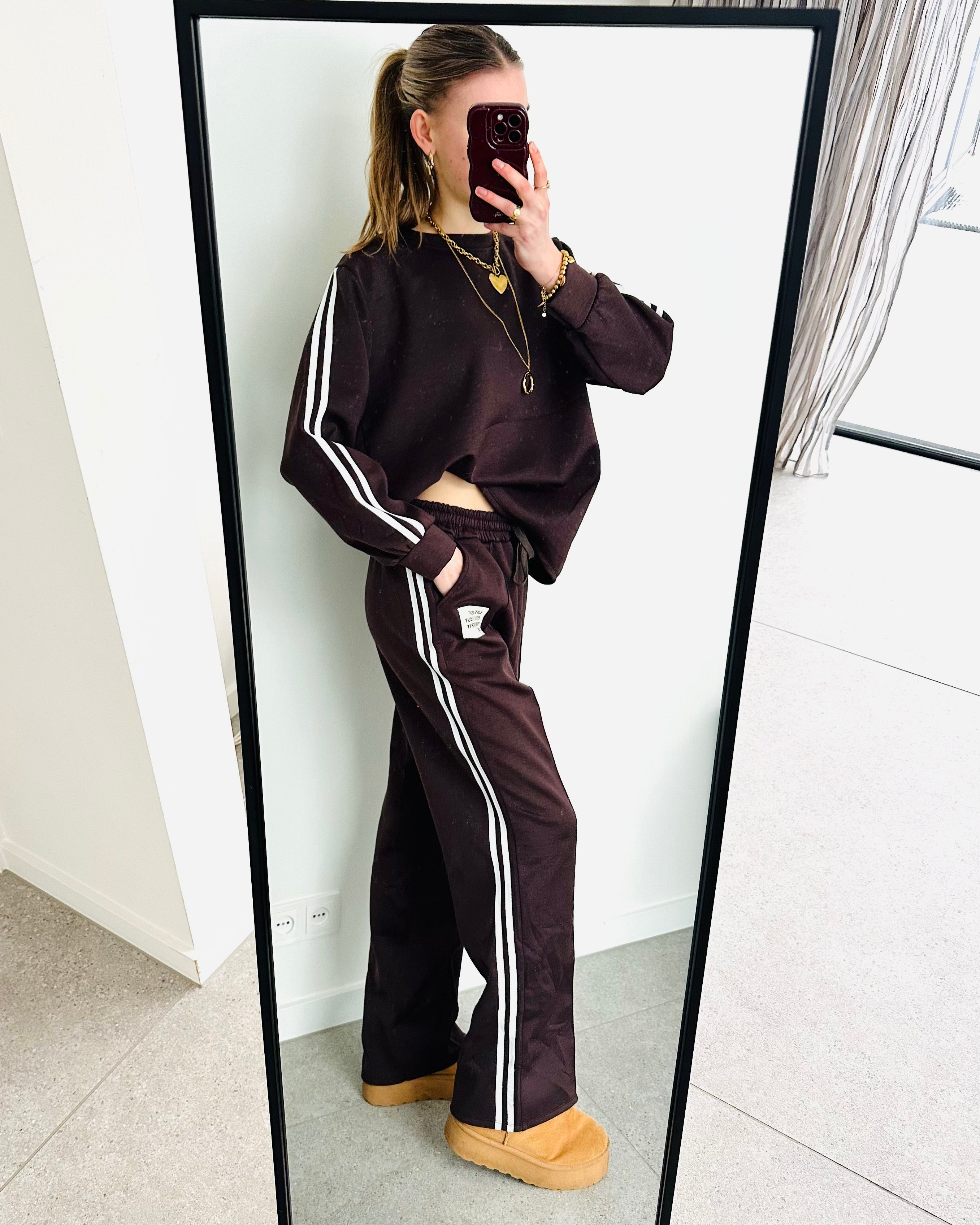 Oversized amy set stripe bruin