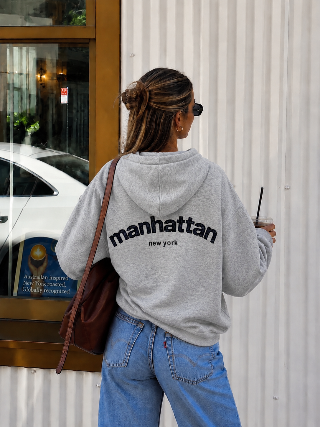 Manhattan hoodie grey