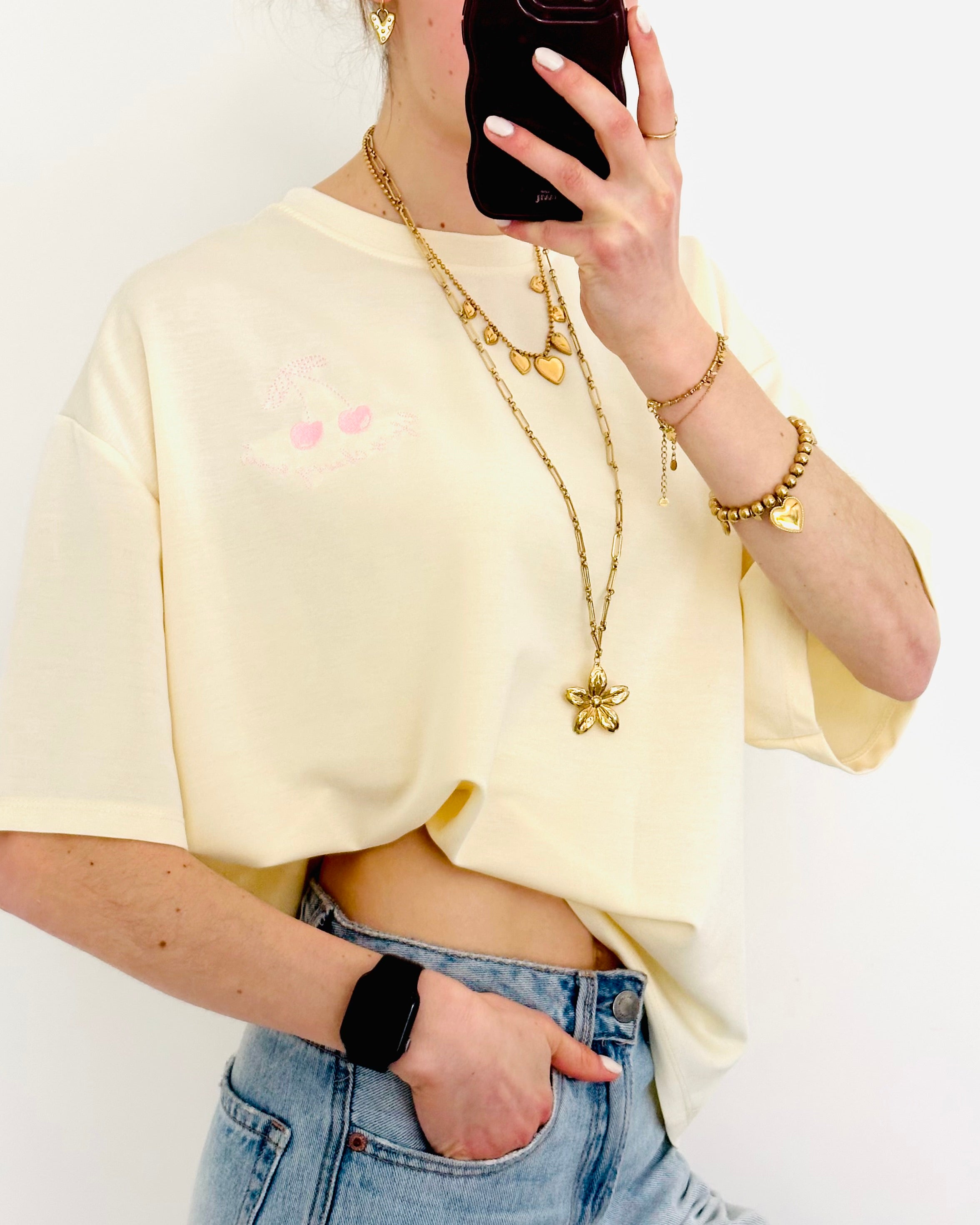 Britt cherry oversized shirt yellow