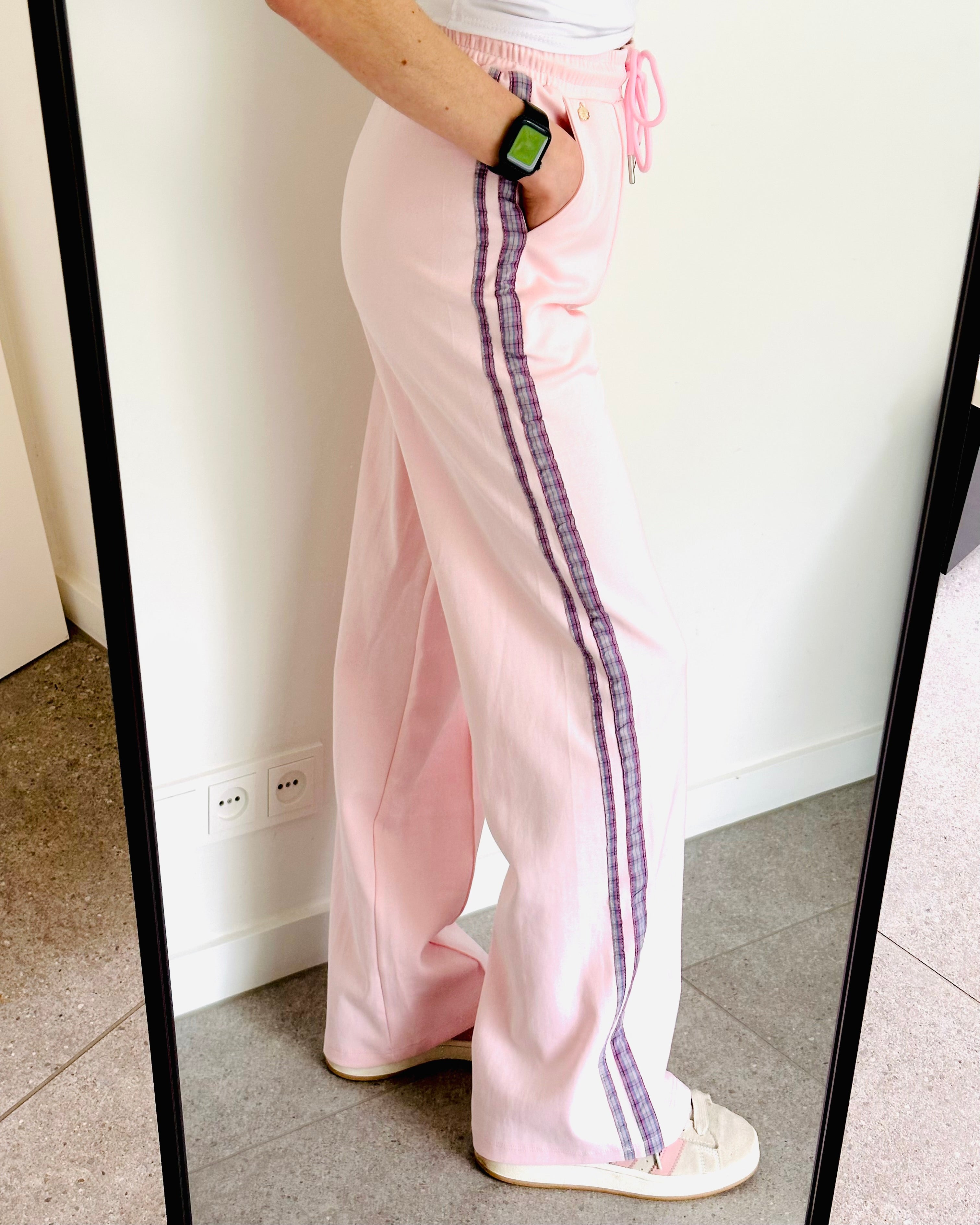 LIMITED striped pants roze denim
