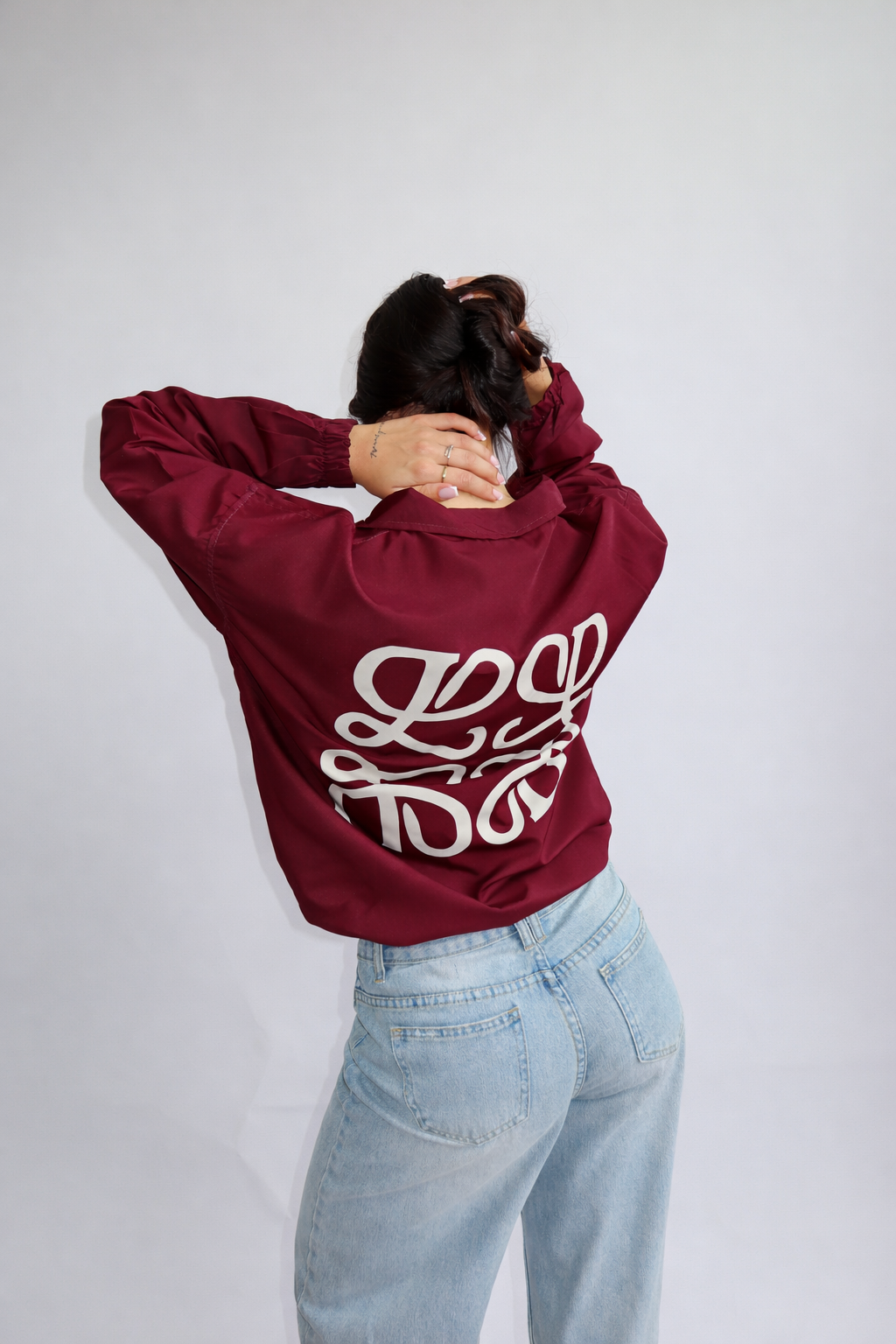 Monogram windjacket bordeaux