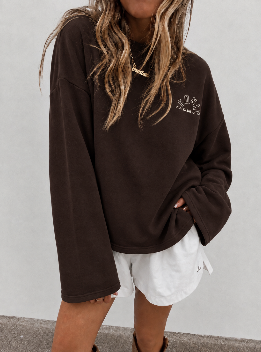Iconic club sweatshirt brown white