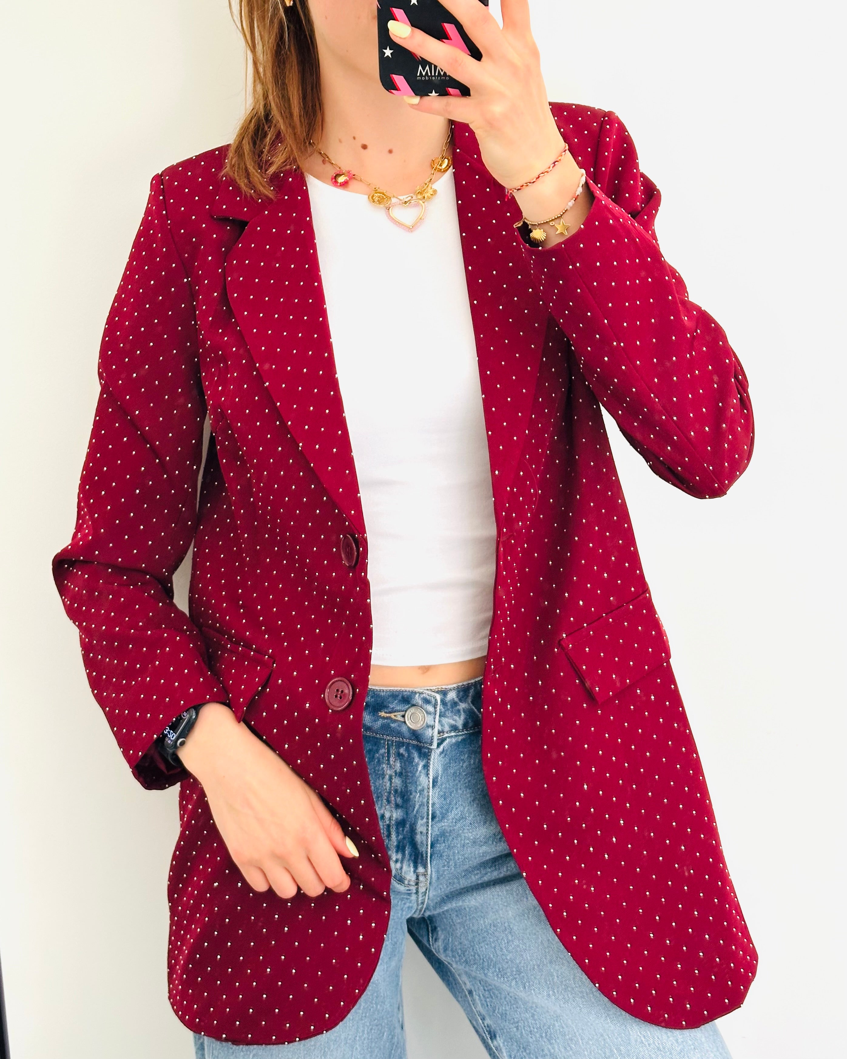 Glitter blazer Bordeaux