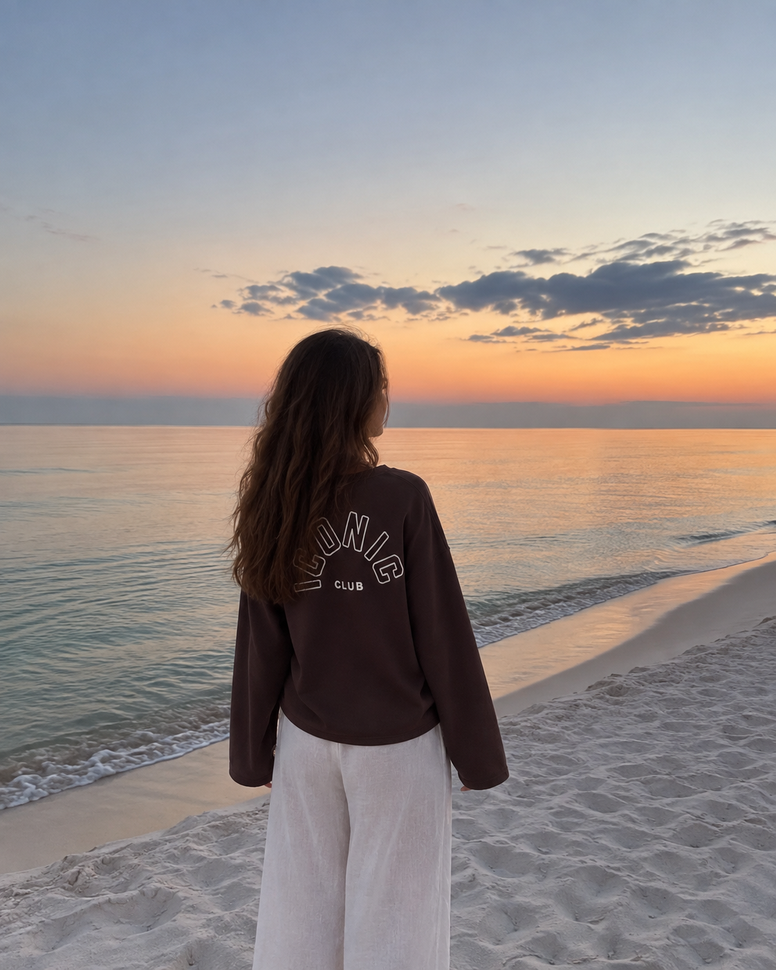 Iconic club sweatshirt brown white