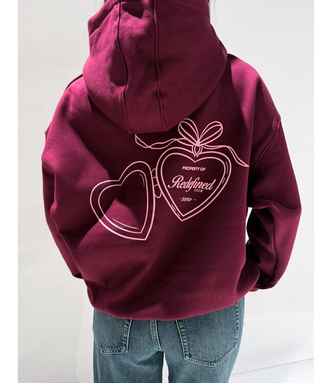 Redefined hoodie burgundy pink