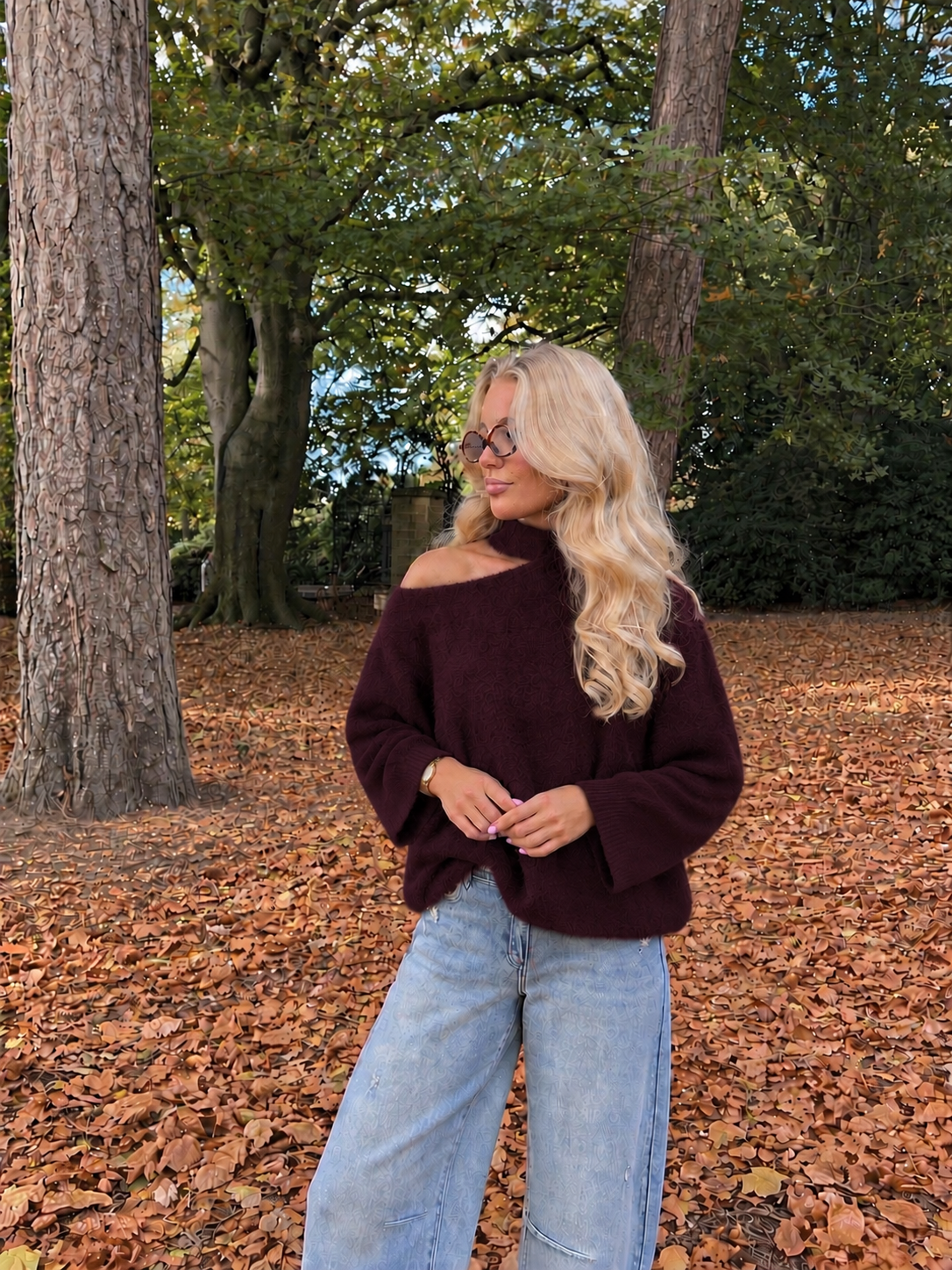 Chloé Choker Knit maroon