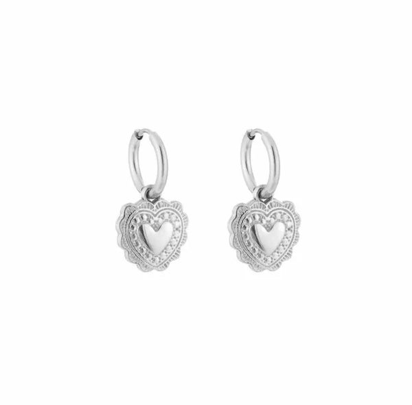 Ibiza heart earring zilver
