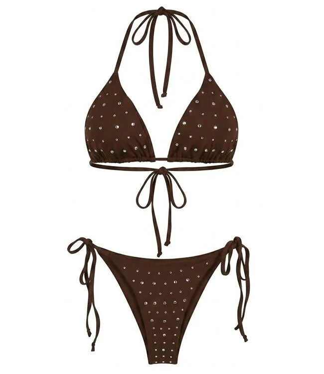 Studs bikini brown