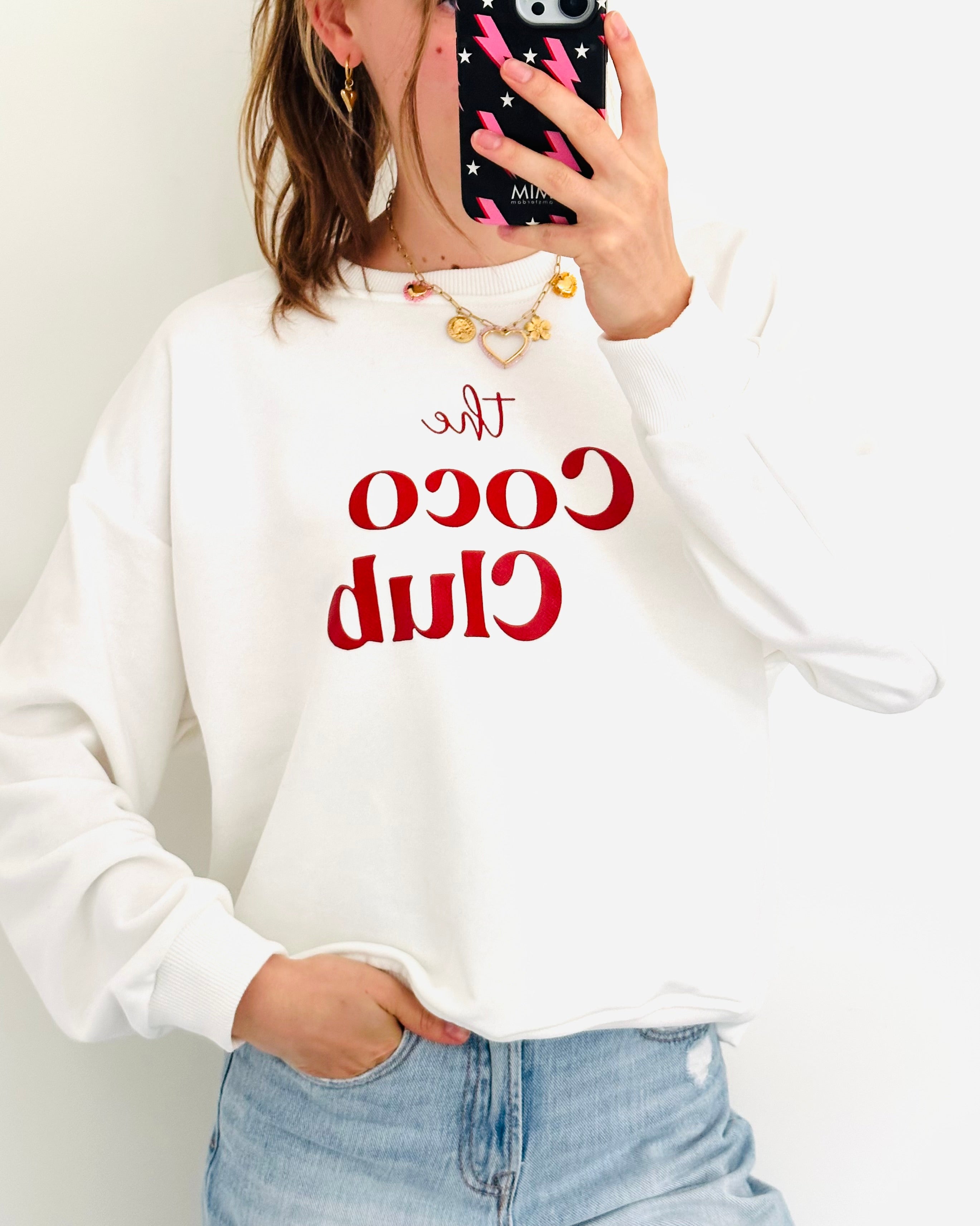 Pull Coco blanc bordeaux