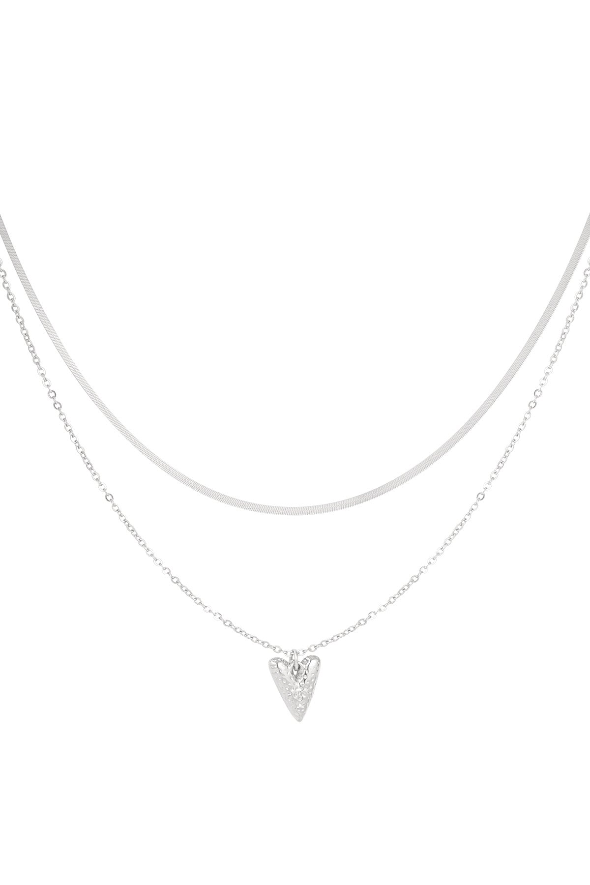 Heartfelt layers ketting zilver