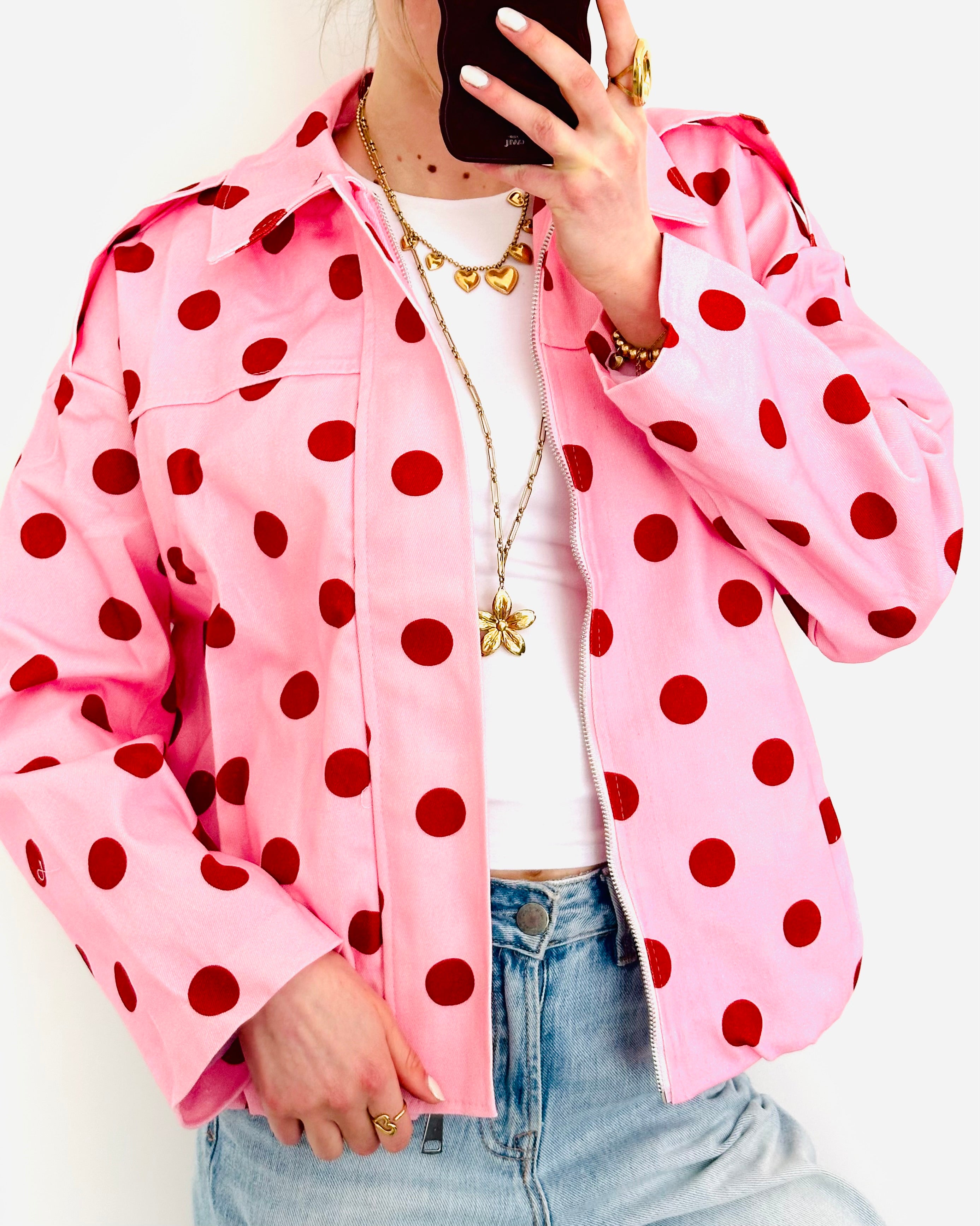 Polka dots jacket roze Bordeaux