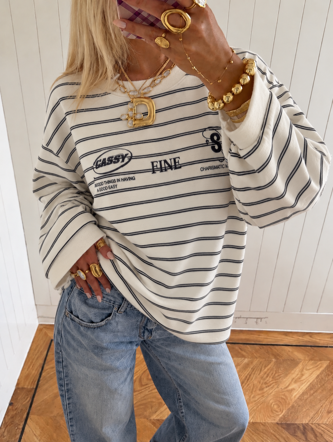 Classy striped longsleeve white