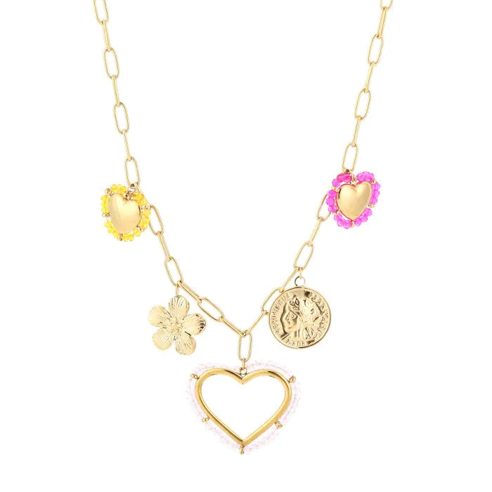 Heart beads bedel ketting