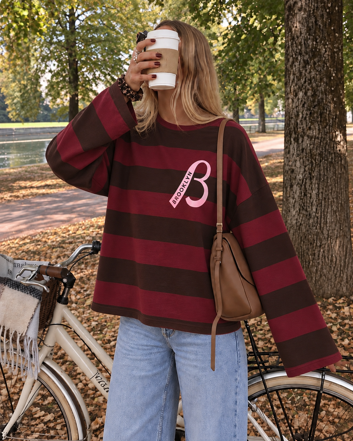 Brooklyn sweatshirt brown bordeaux