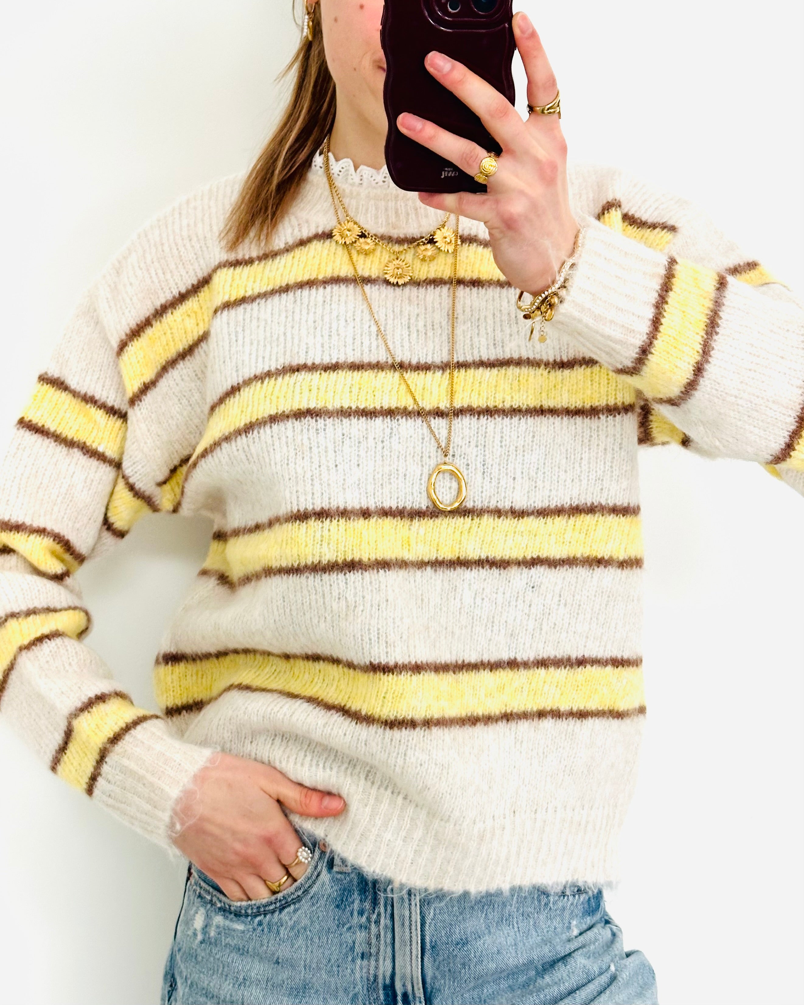 Meau sweater kant yellow