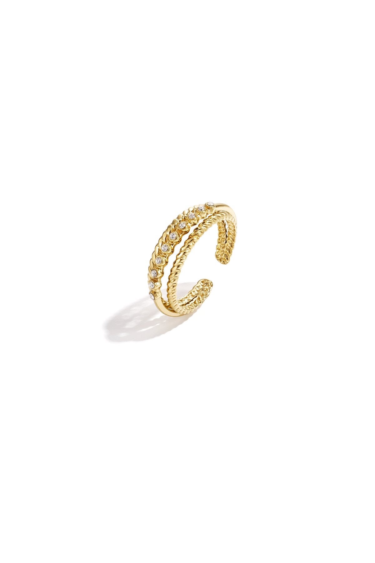 Double shimmer ring goud