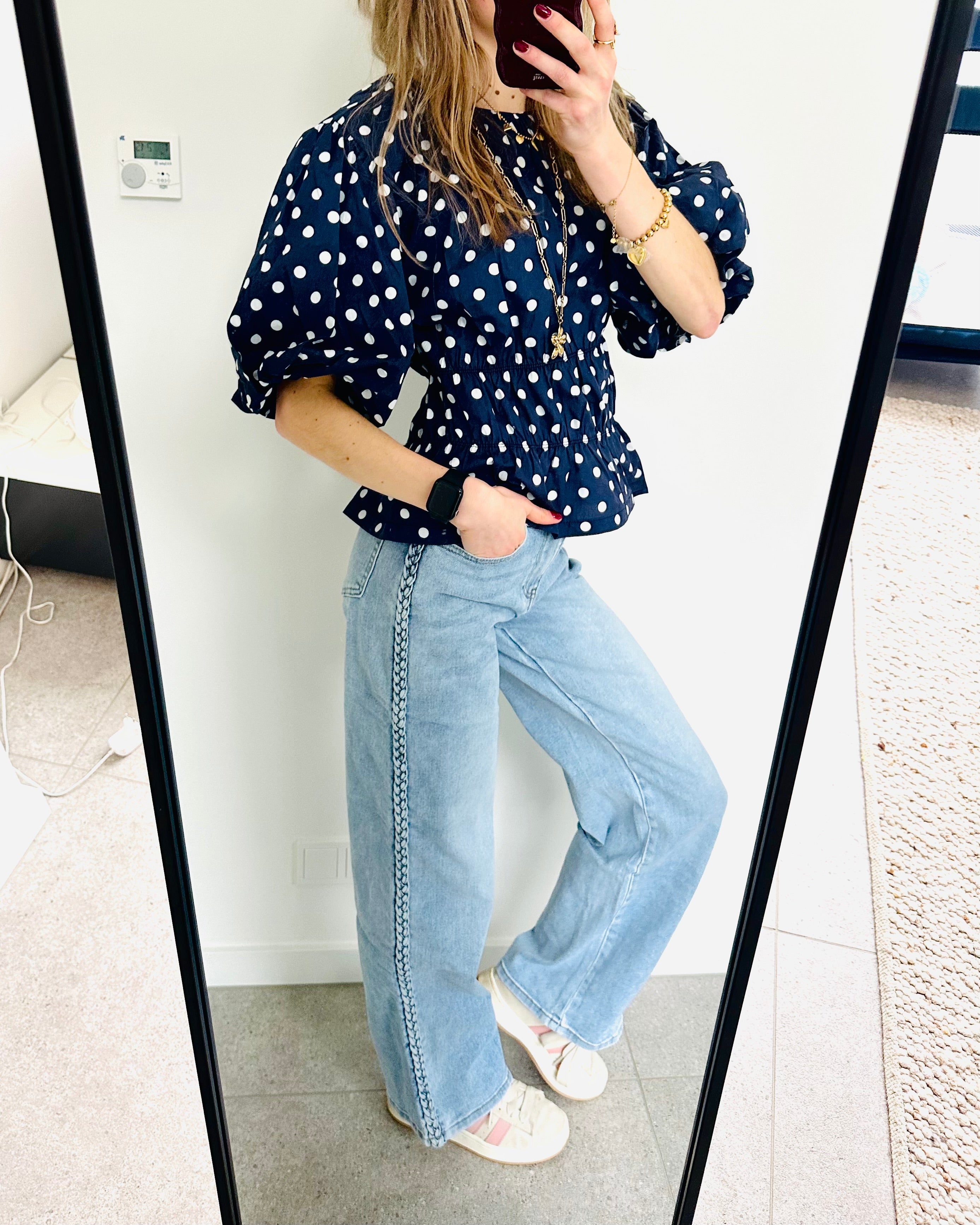 Braid straight leg jeans blue