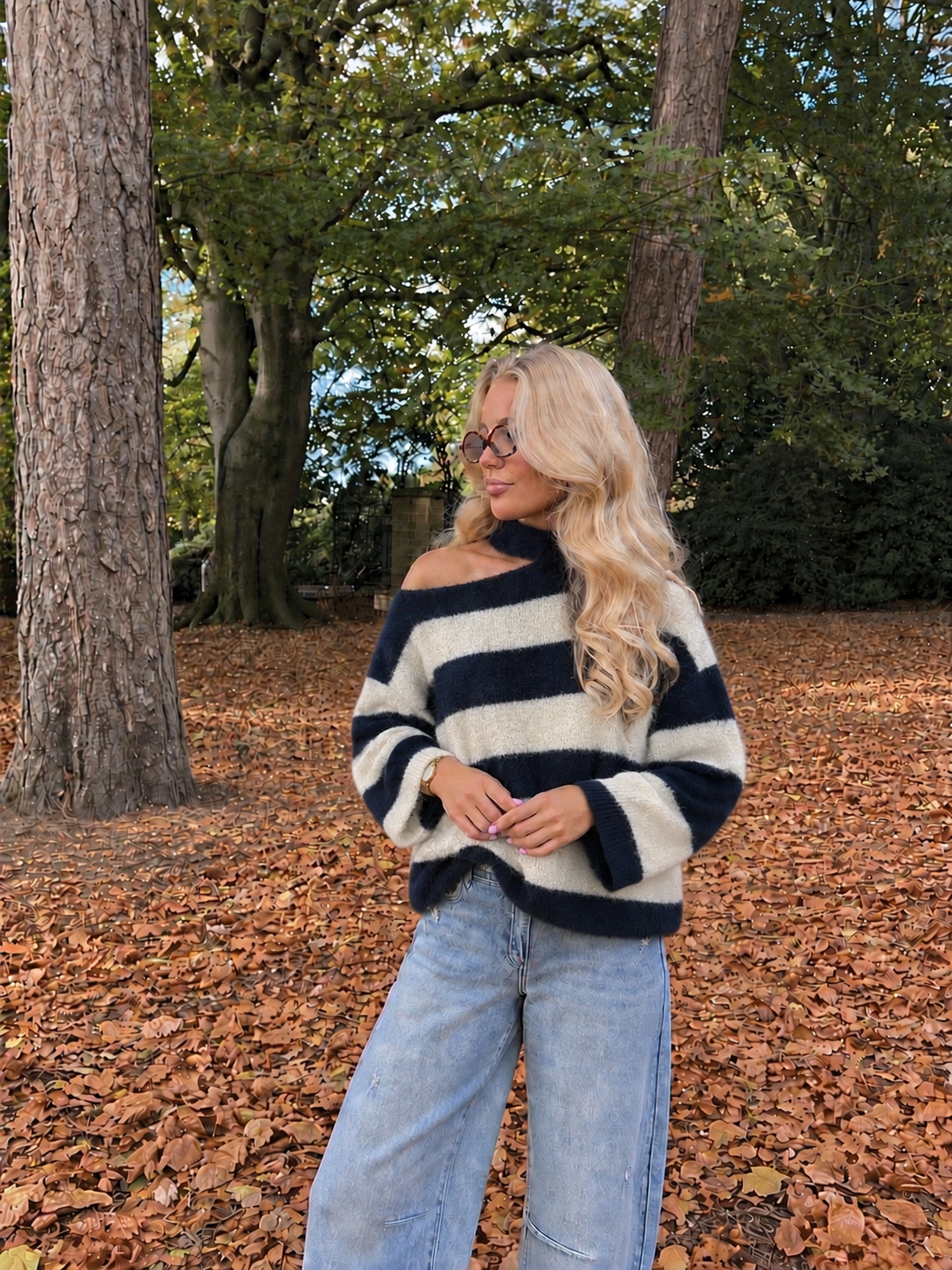Chloé Choker Knit striped navy