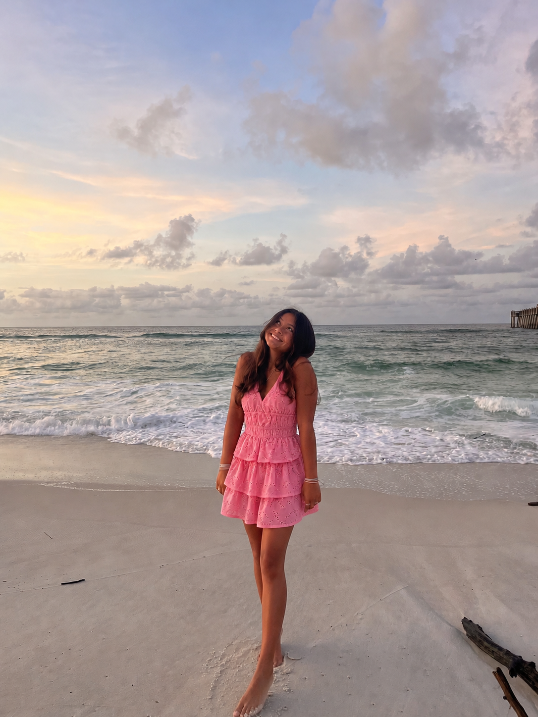 Lace skirt coral