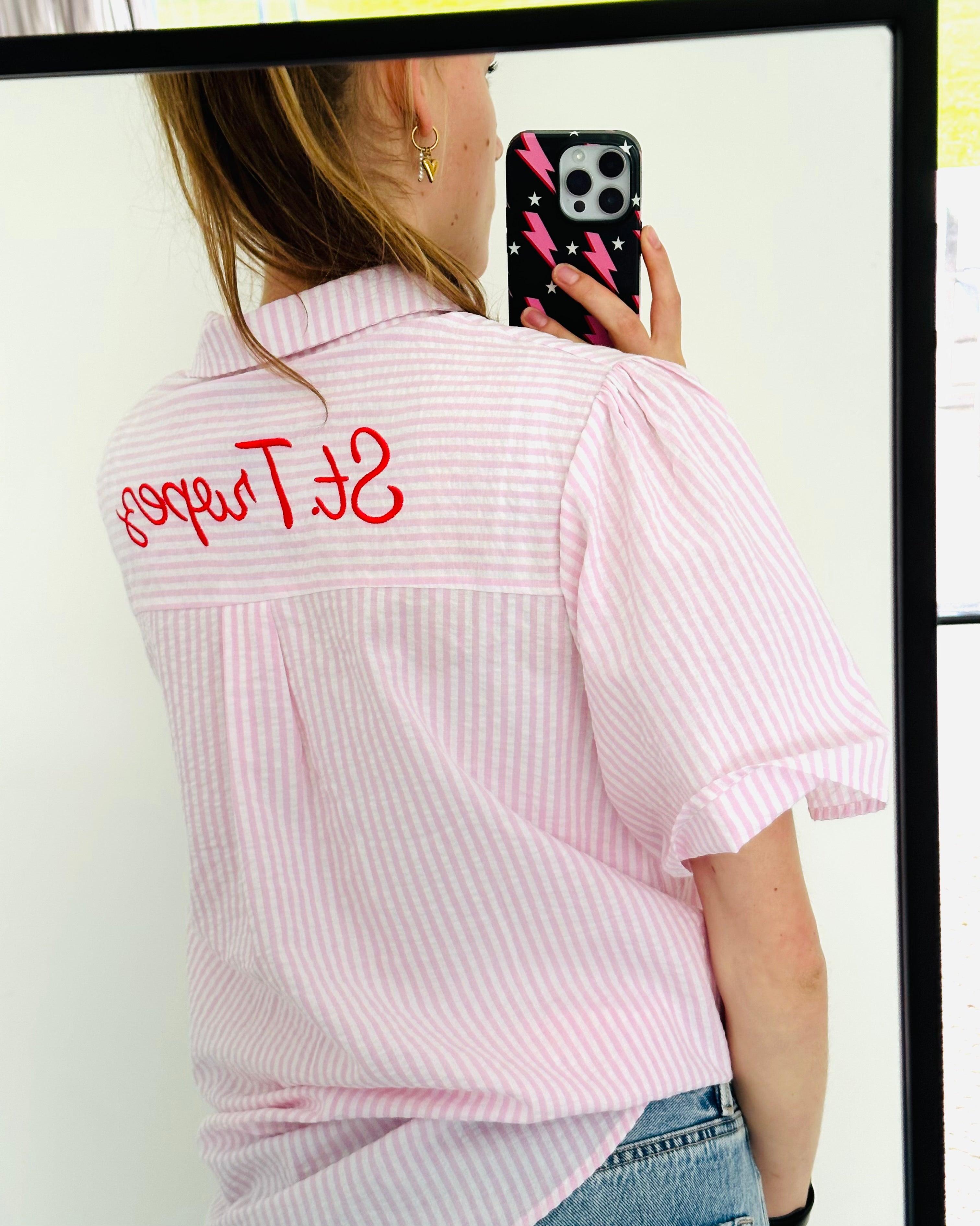 St Tropez blouse roze