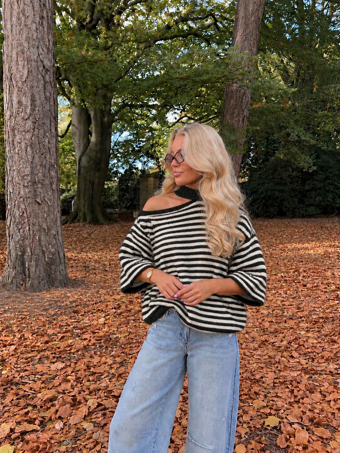 Chloé Choker Knit striped black