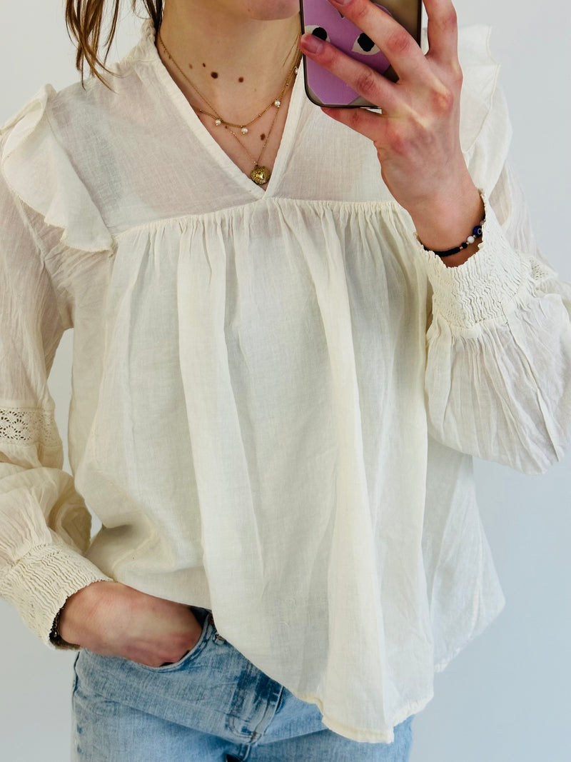 Evelyn blouse off white