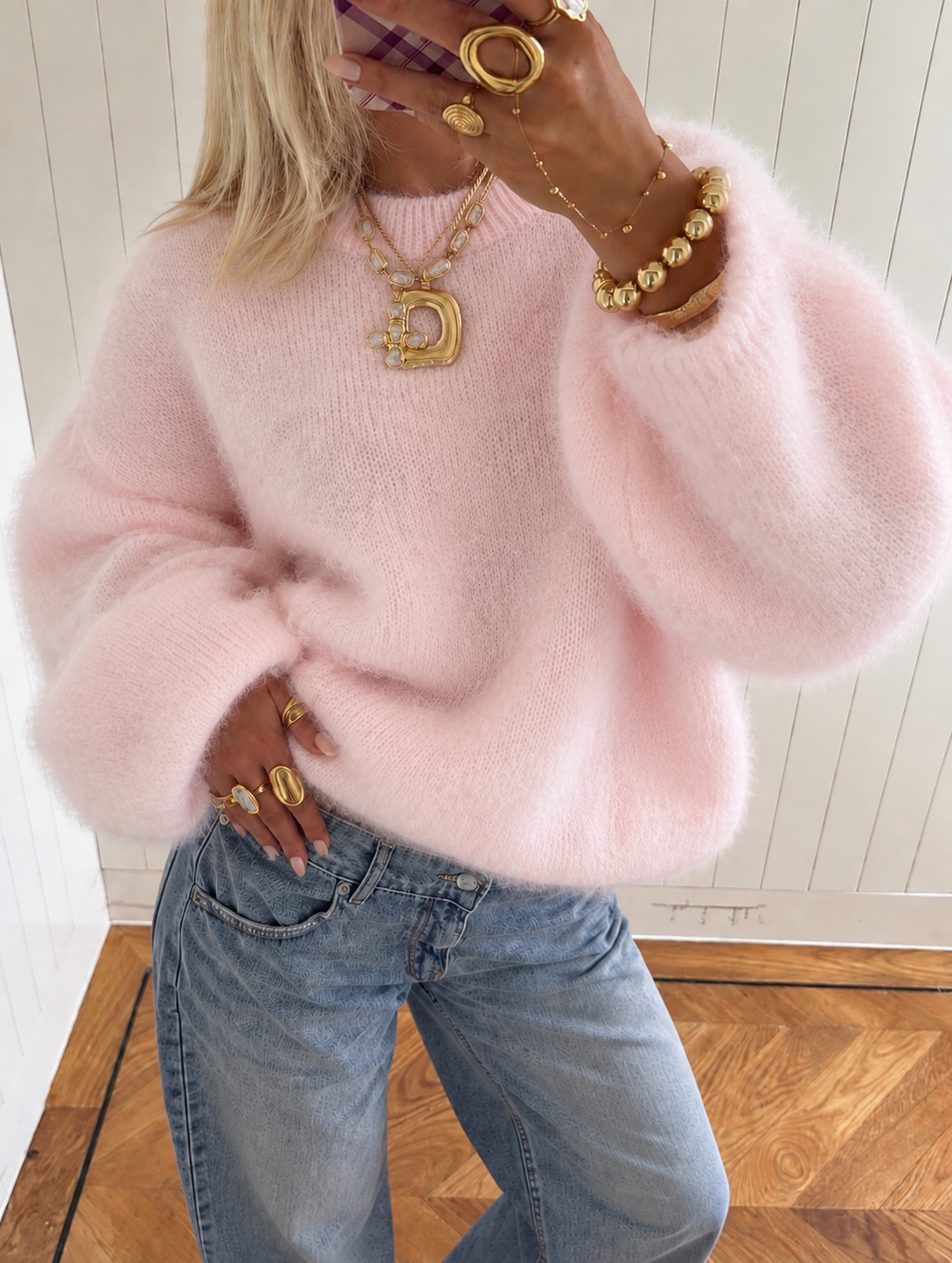 Molly Fluffy trui – Pink